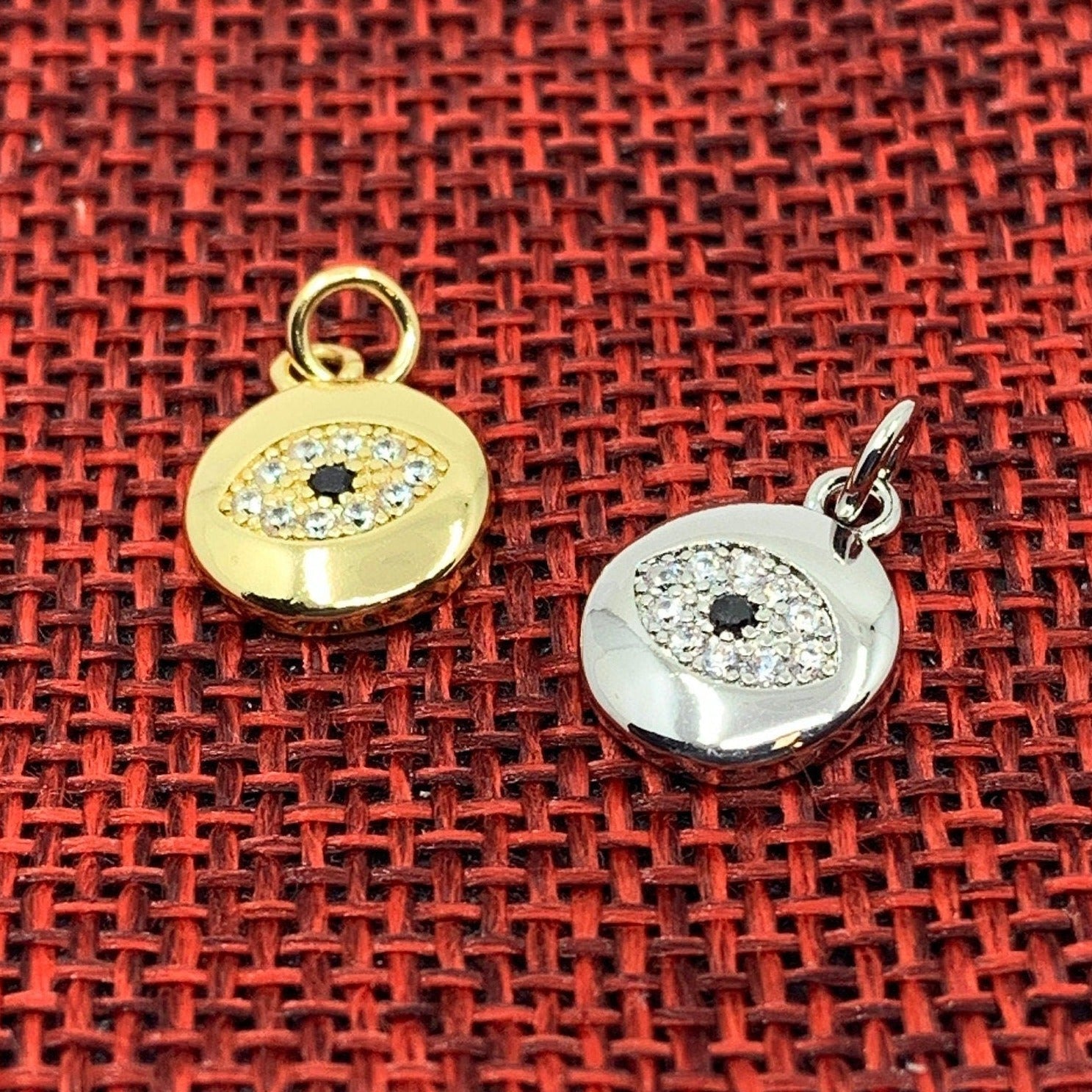 Round Evil eye Gold/ Rhodium Charm | Bellaire Wholesale