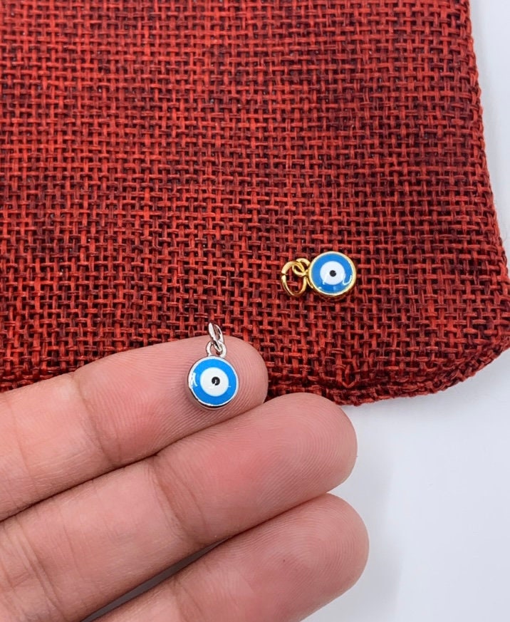 Enamel Evil Eye Charm, Blue color | Bellaire Wholesale