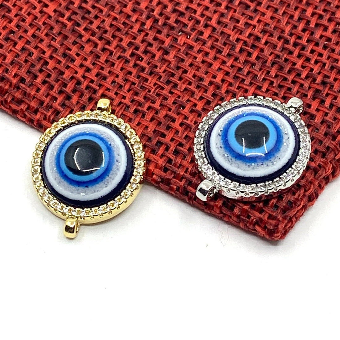 Shiny Cubic Zirconia Evil Eye Connector | Bellaire Wholesale