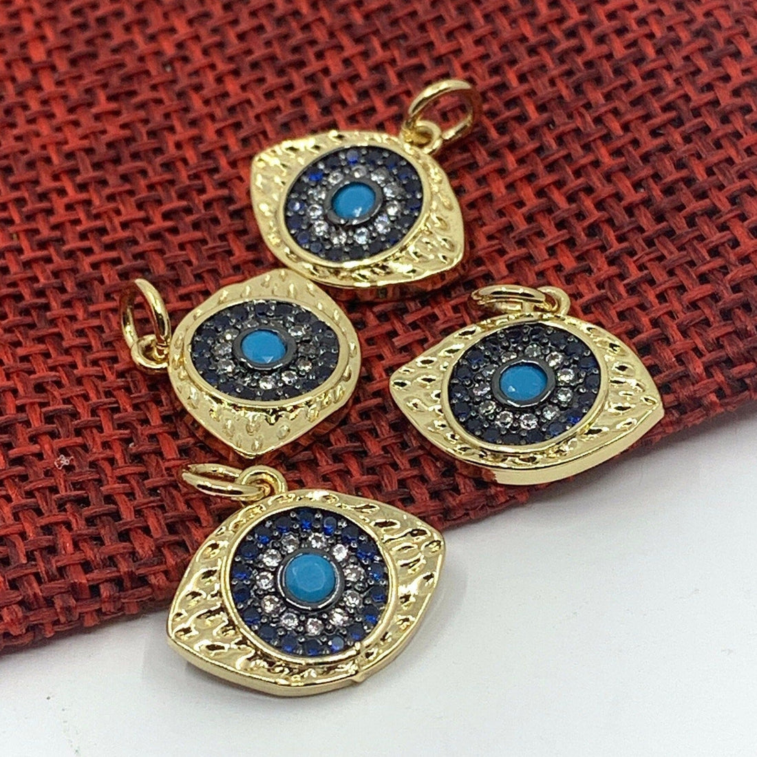 18k gold Evil Eye Pendant, Micro pave | Bellaire Wholesale