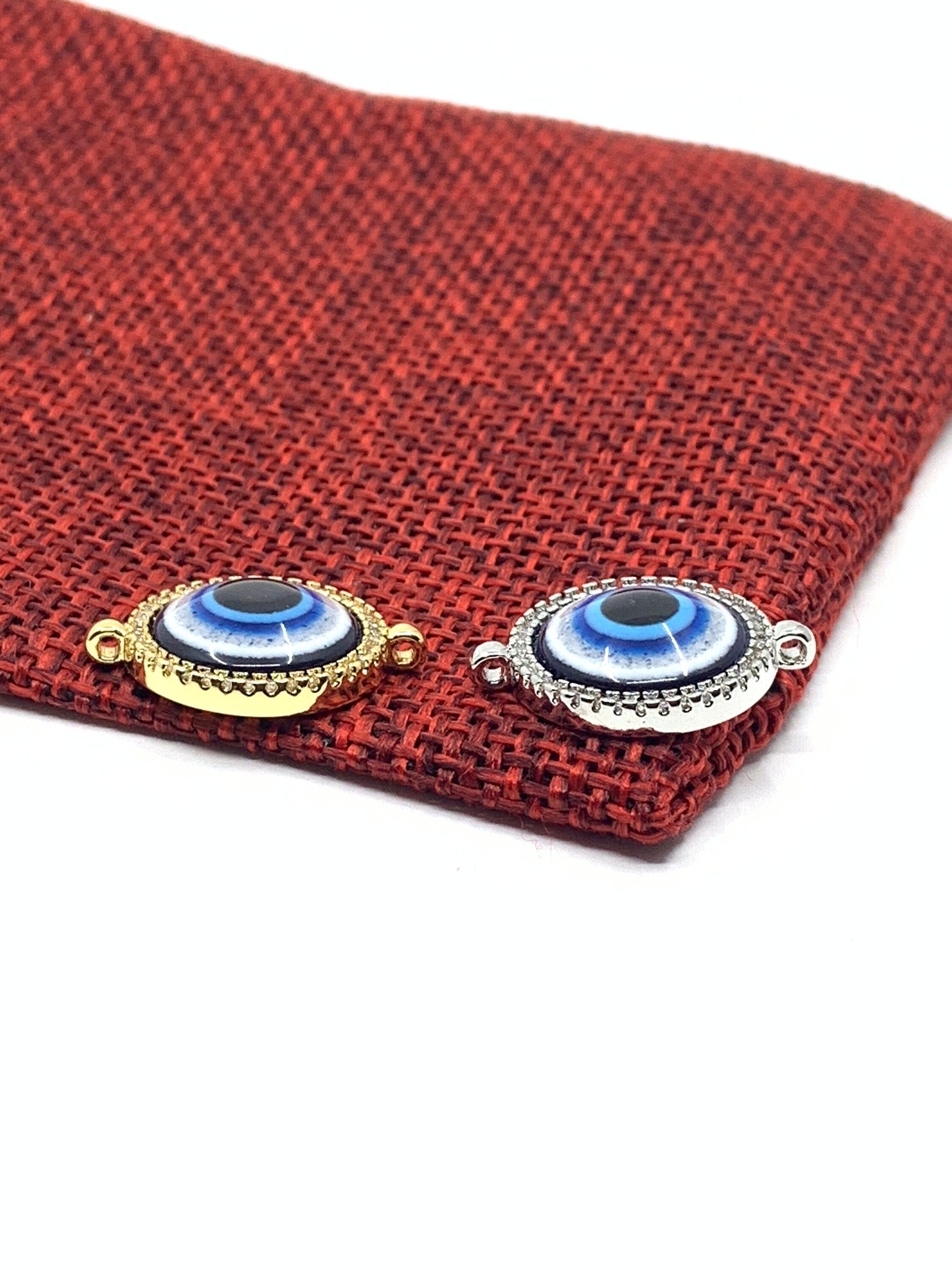 Shiny Cubic Zirconia Evil Eye Connector | Bellaire Wholesale