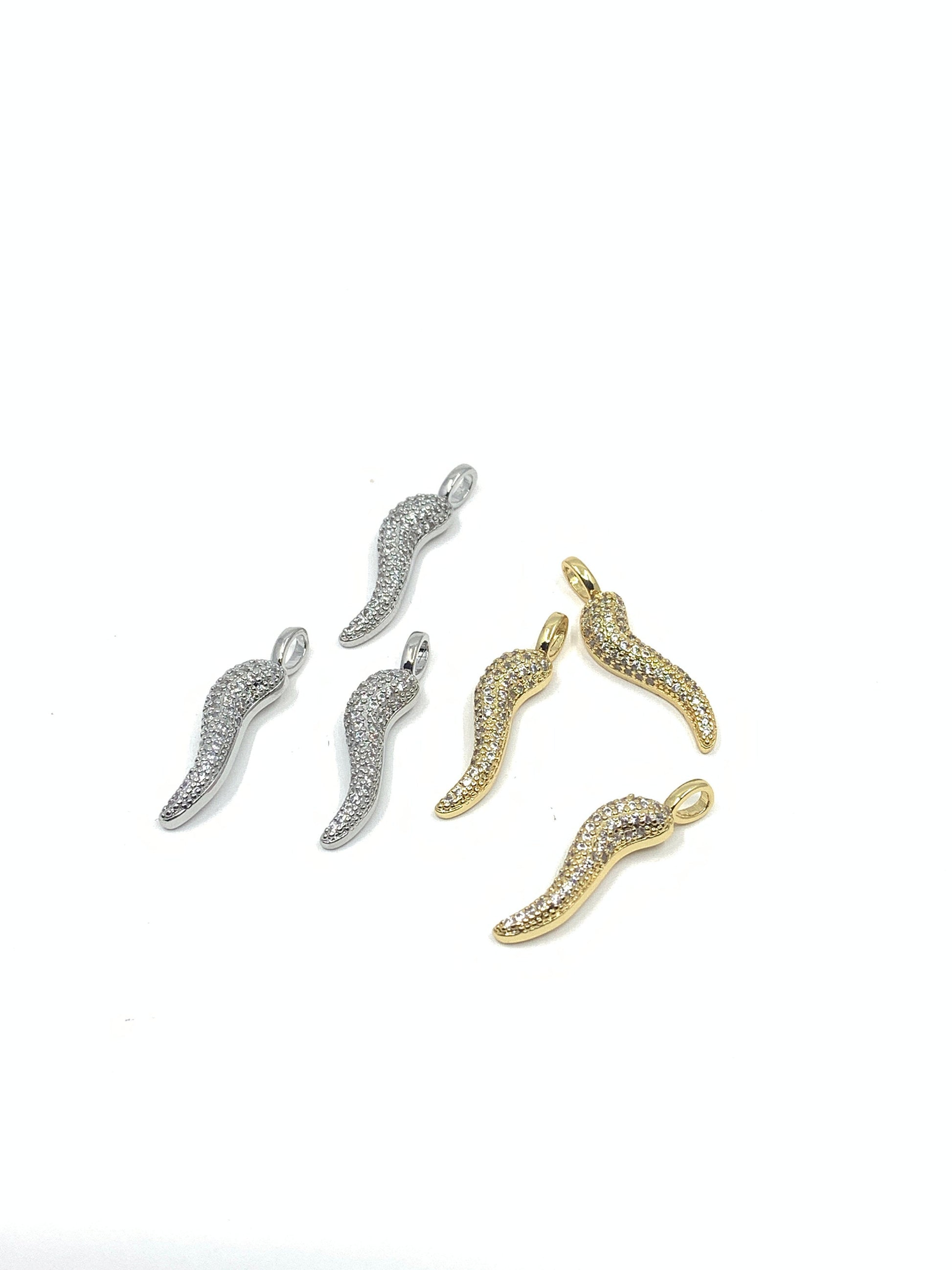 CZ Micro Pave Cornicello Charms | Bellaire Wholesale