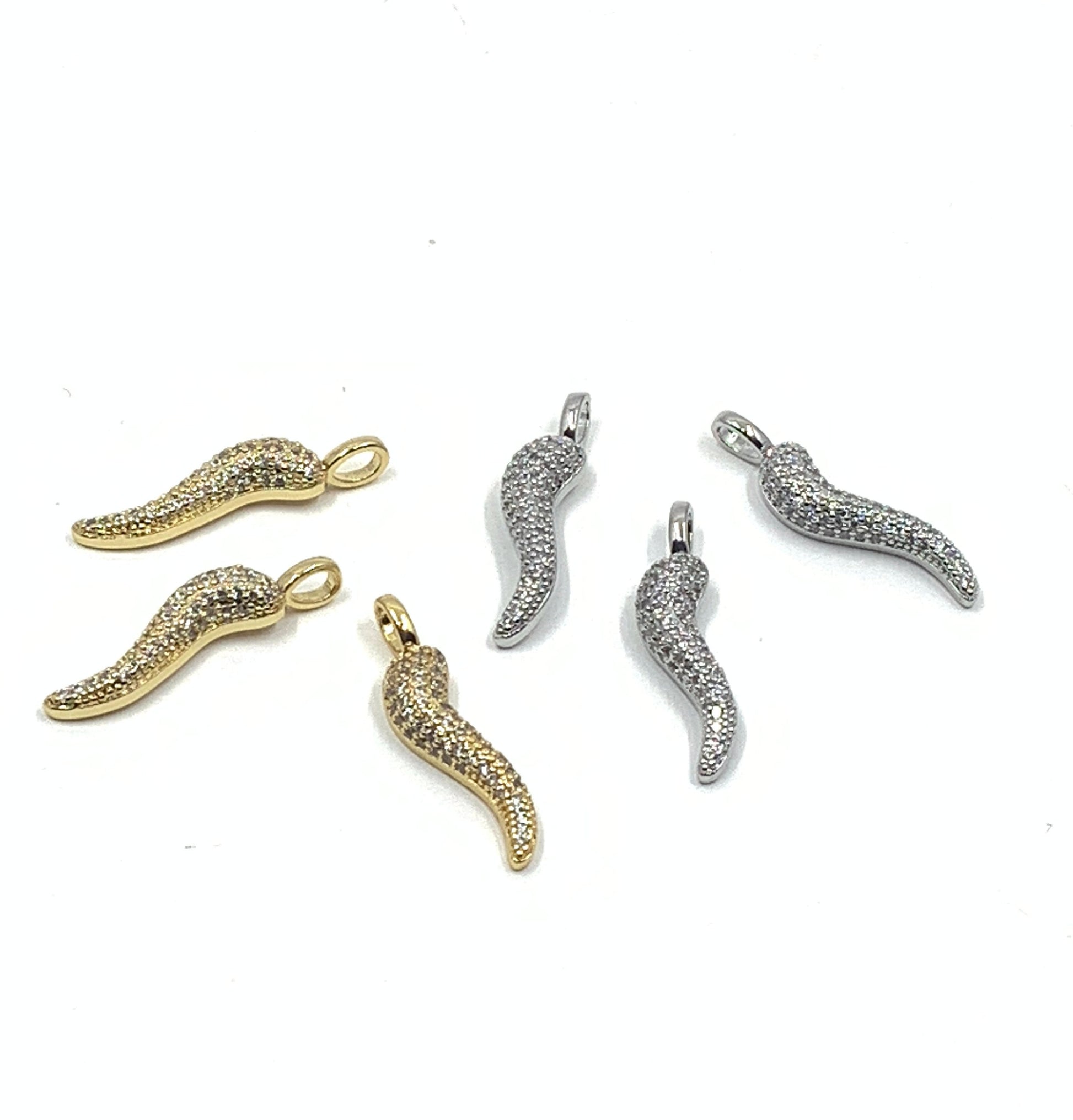CZ Micro Pave Cornicello Charms | Bellaire Wholesale
