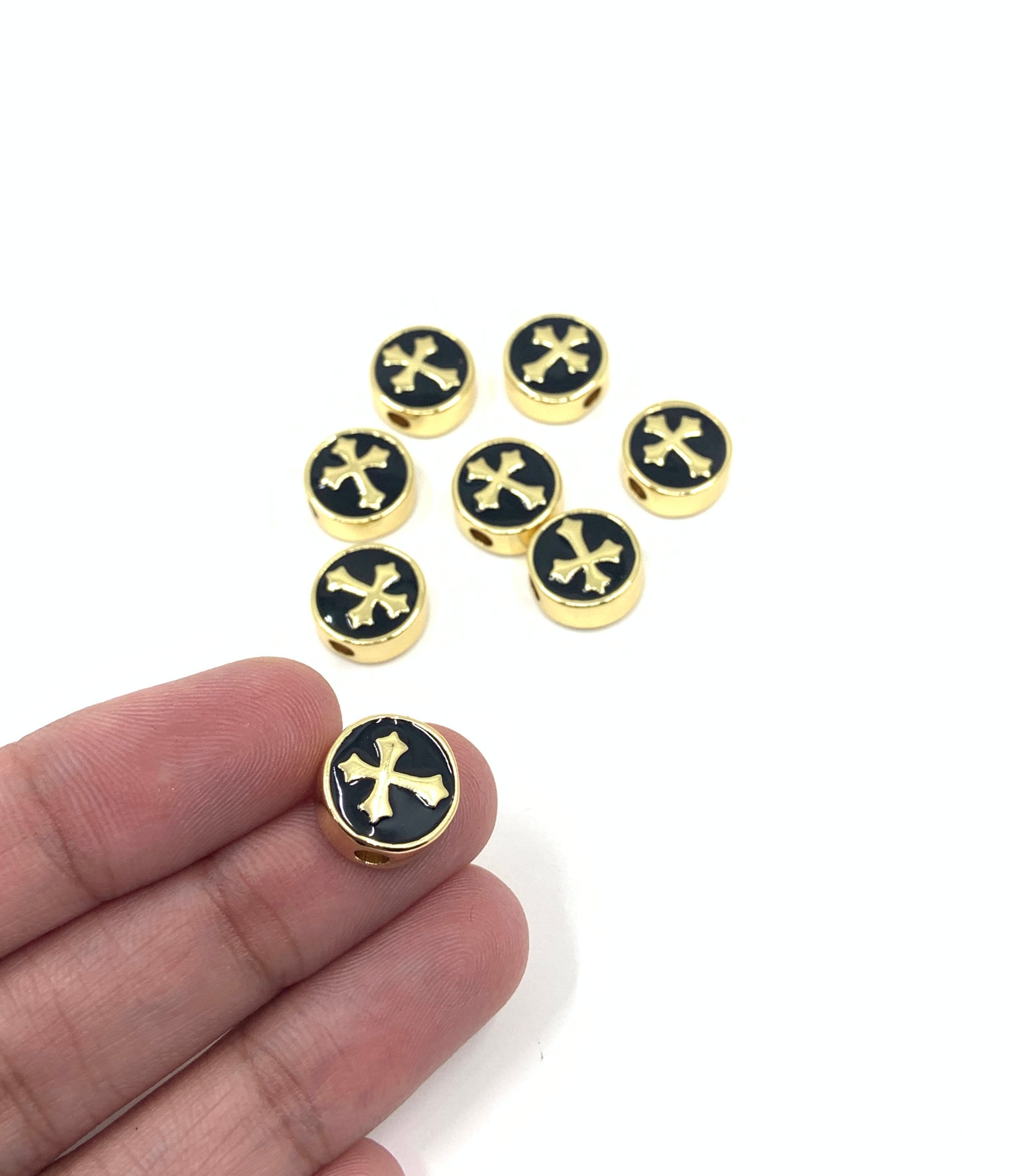 11mm Enamel Cross Beads | Bellaire Wholesale