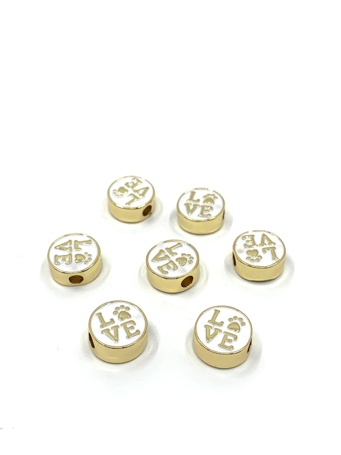 11mm Enamel Love Beads with Paw Print | Bellaire Wholesale