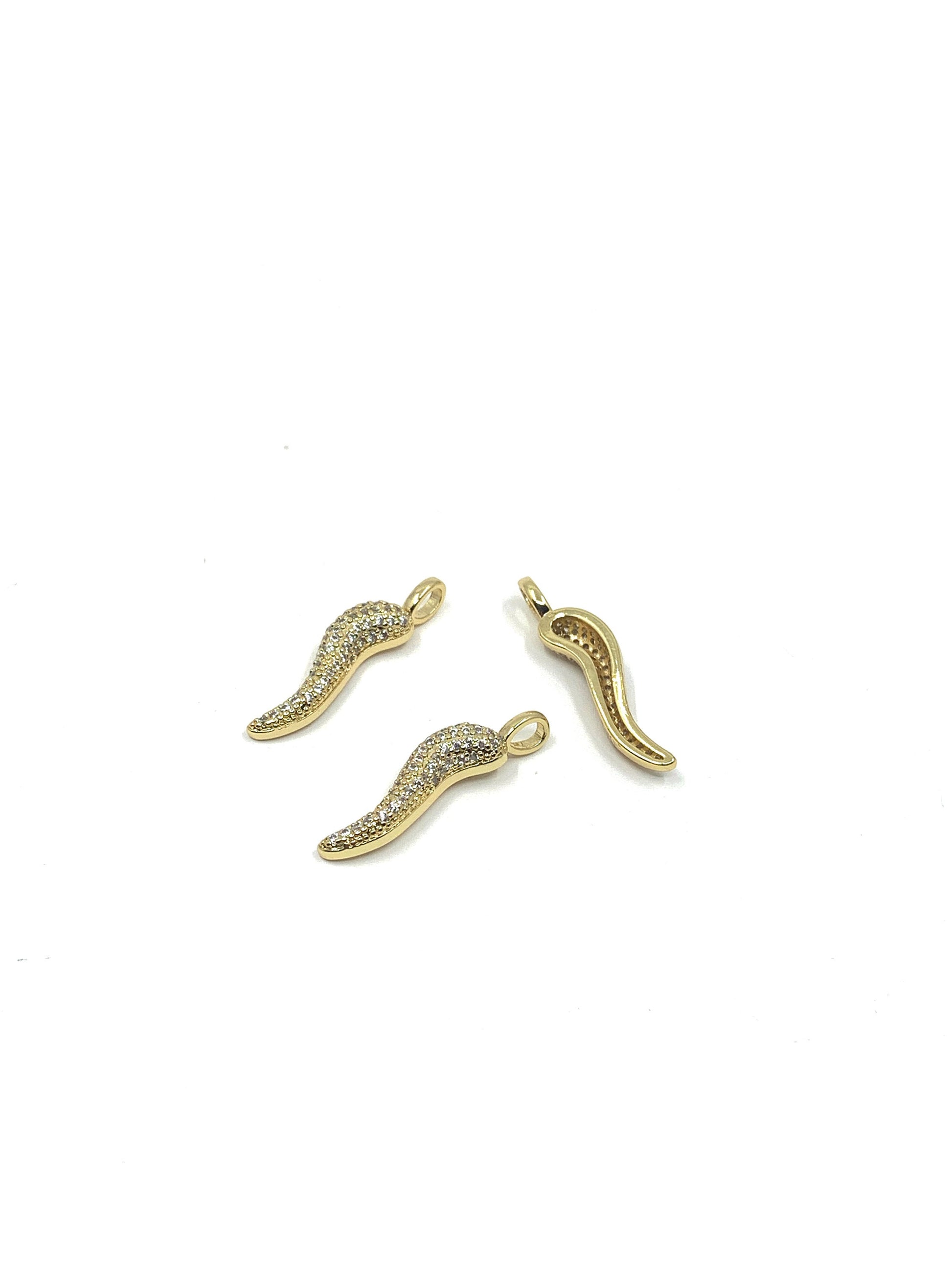 CZ Micro Pave Cornicello Charms | Bellaire Wholesale
