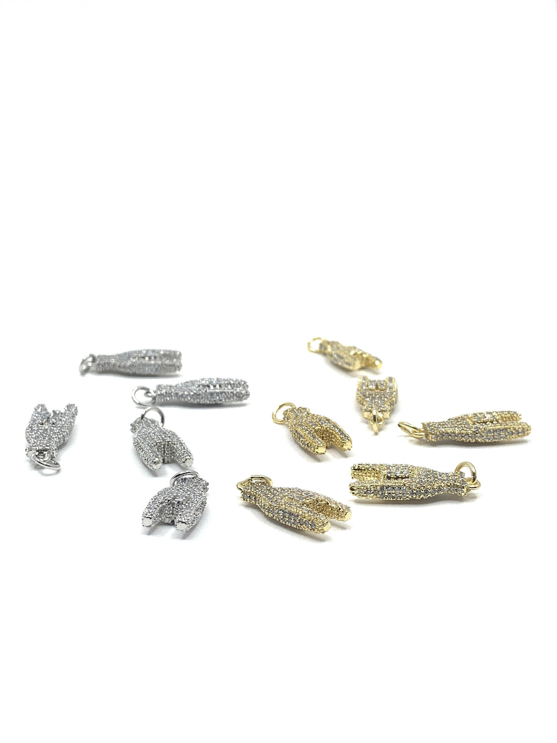 CZ Micro Pave Hand Charms | Bellaire Wholesale