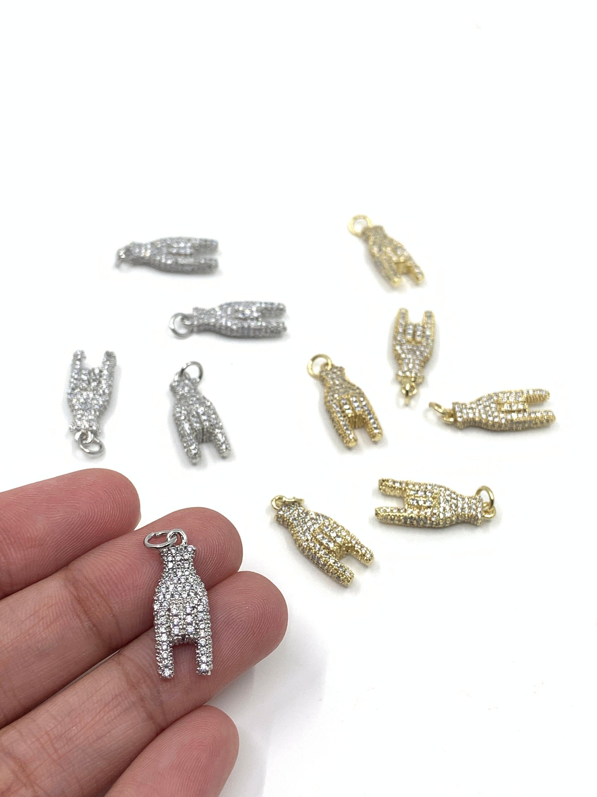 CZ Micro Pave Hand Charms | Bellaire Wholesale