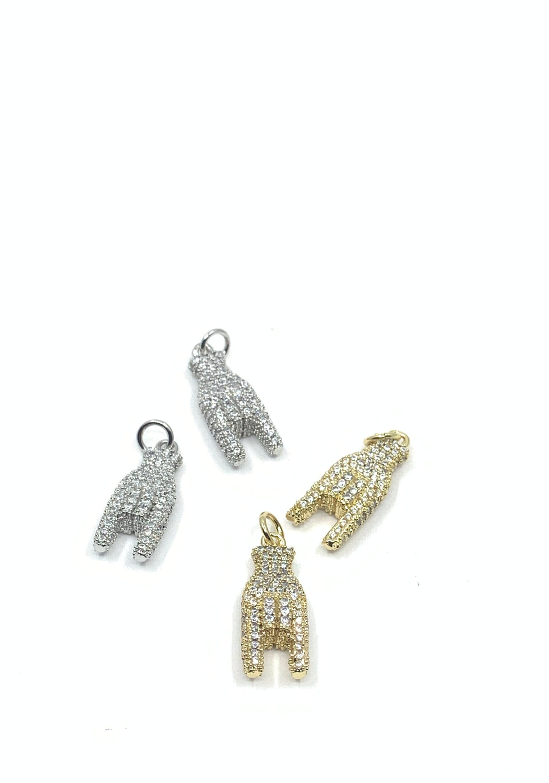 CZ Micro Pave Hand Charms | Bellaire Wholesale