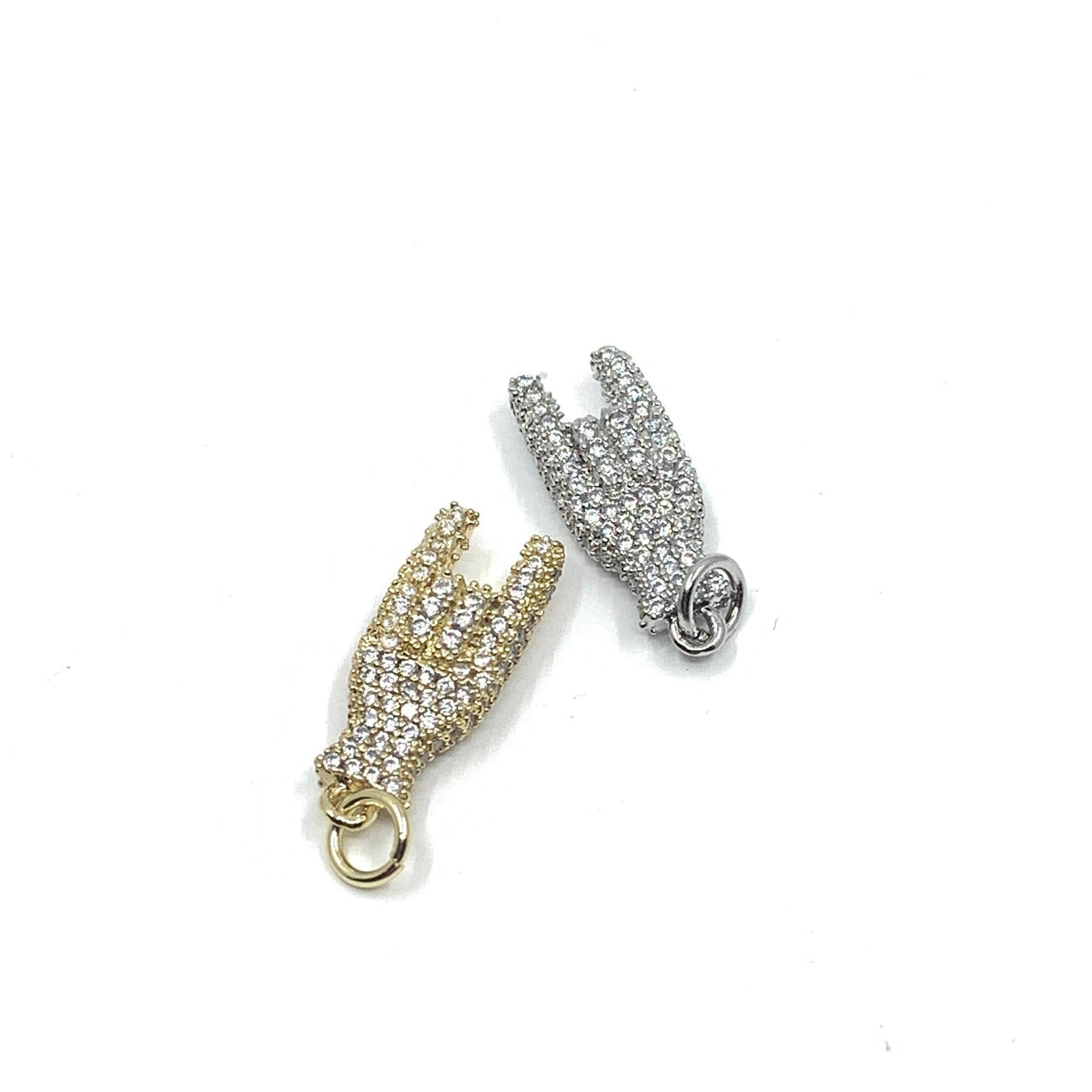 CZ Micro Pave Hand Charms | Bellaire Wholesale