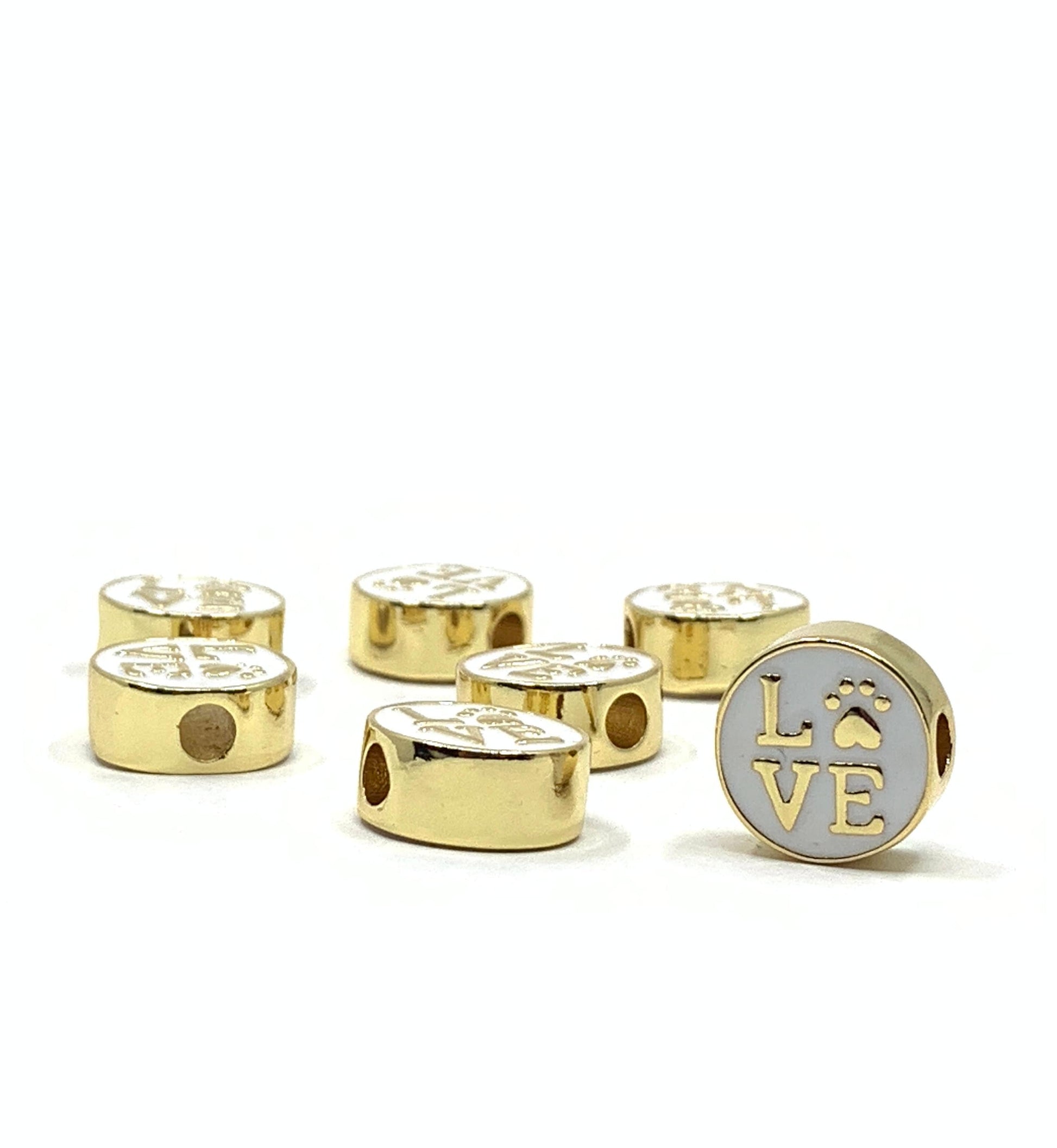 11mm Enamel Love Beads with Paw Print | Bellaire Wholesale