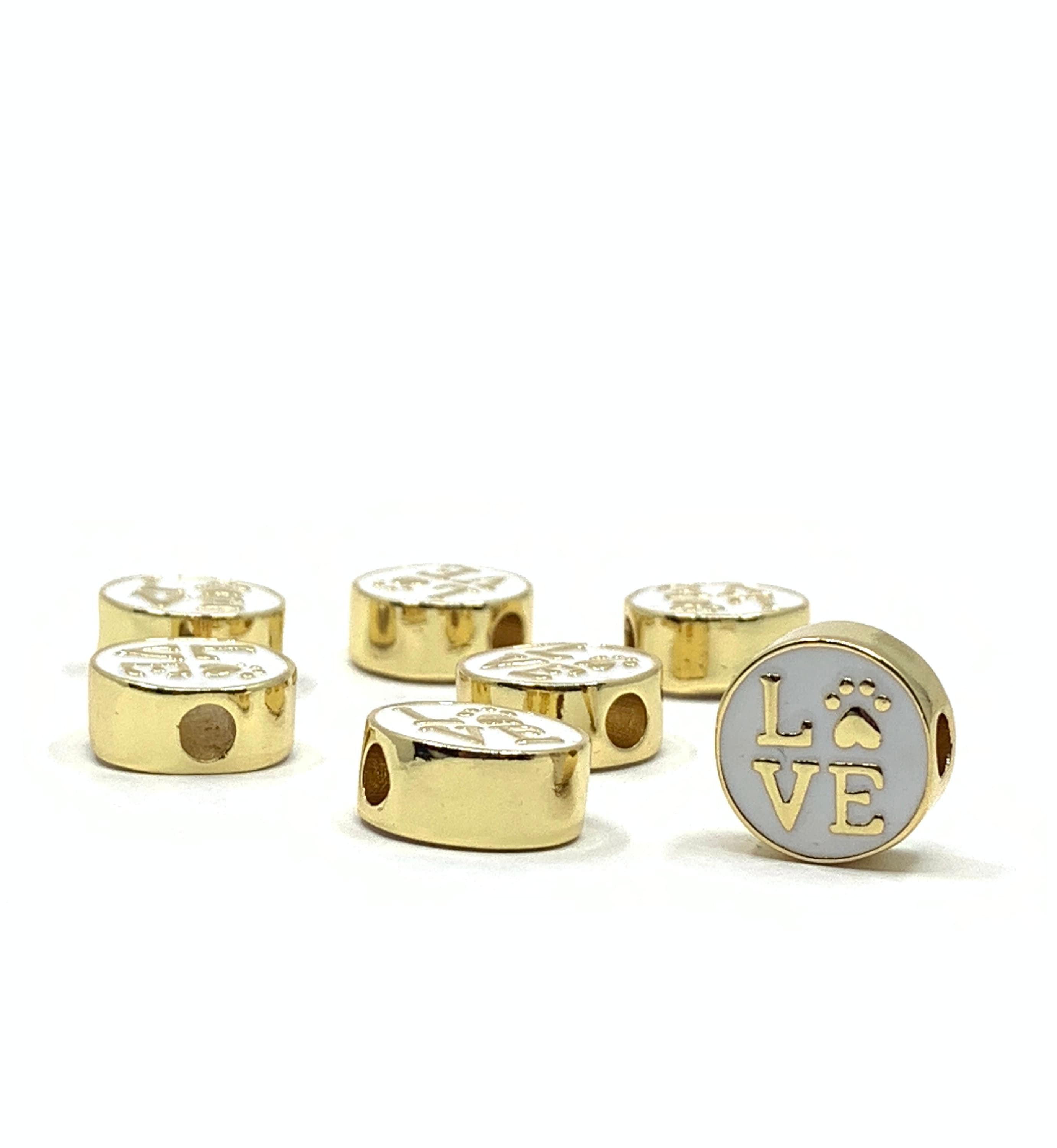 11mm Enamel Love Beads with Paw Print | Bellaire Wholesale