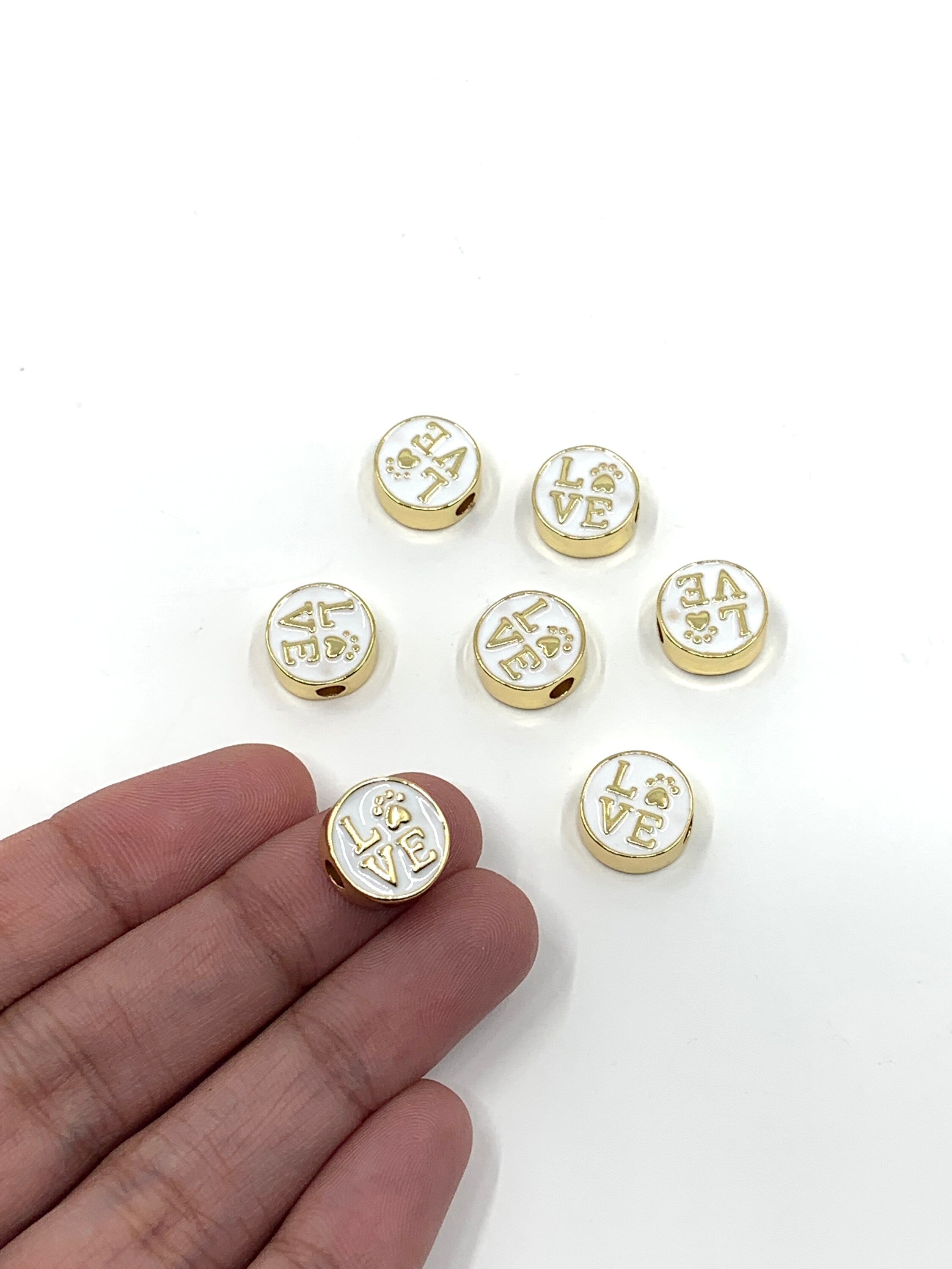 11mm Enamel Love Beads with Paw Print | Bellaire Wholesale