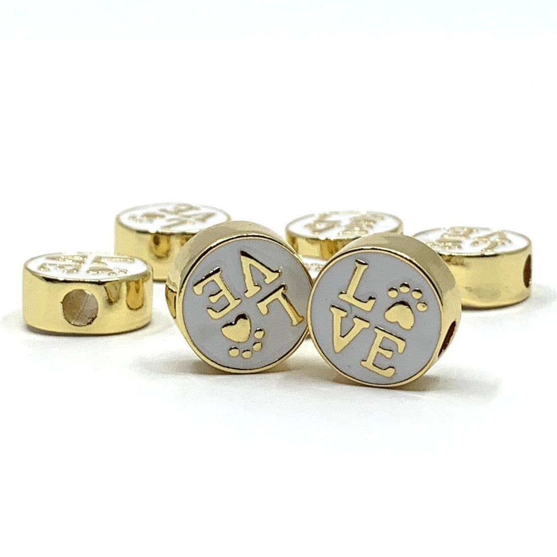 11mm Enamel Love Beads with Paw Print | Bellaire Wholesale