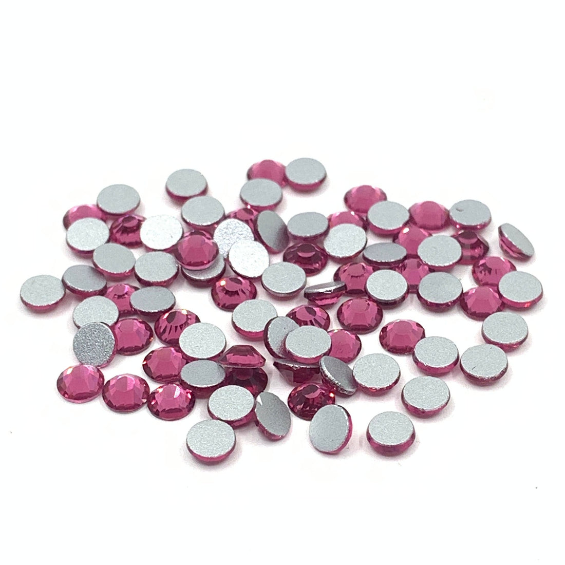 Fuchsia Rhinestone flatbacks ss34 with foil back