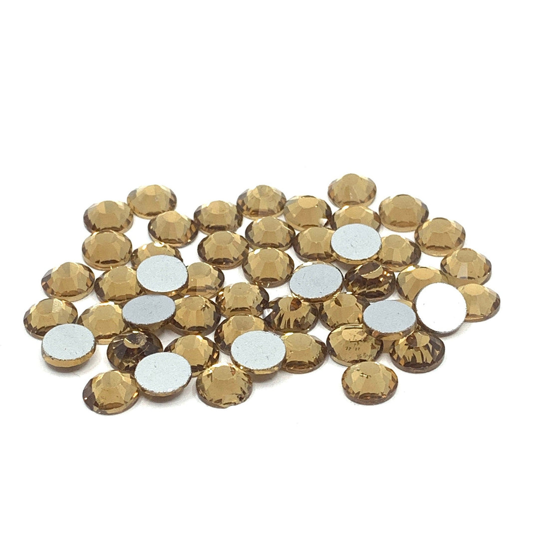 Non hotfix golden flatback rhinestones with foil back