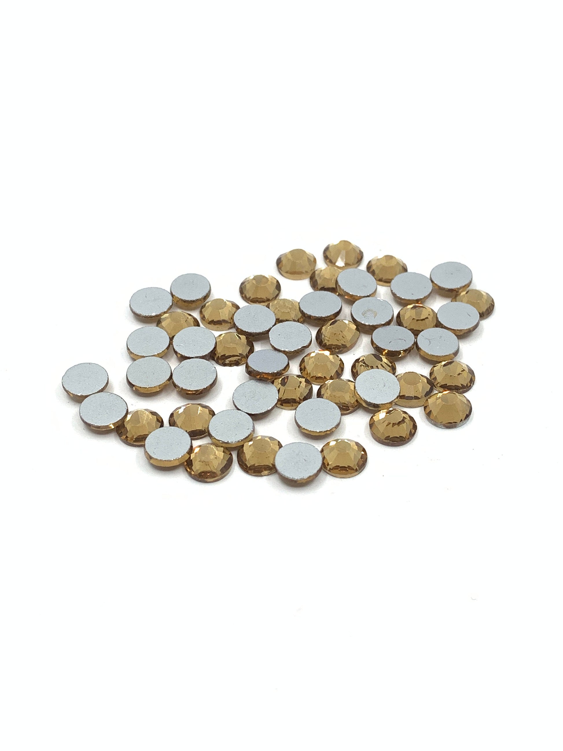 Non hotfix golden flatback rhinestones with foil back