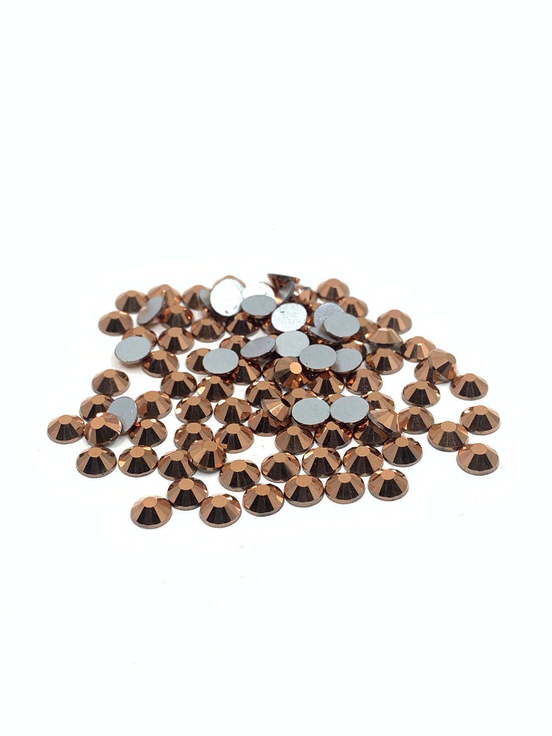 Non Hotfix Rose gold Rhinestones Glass flatbacks, ss20