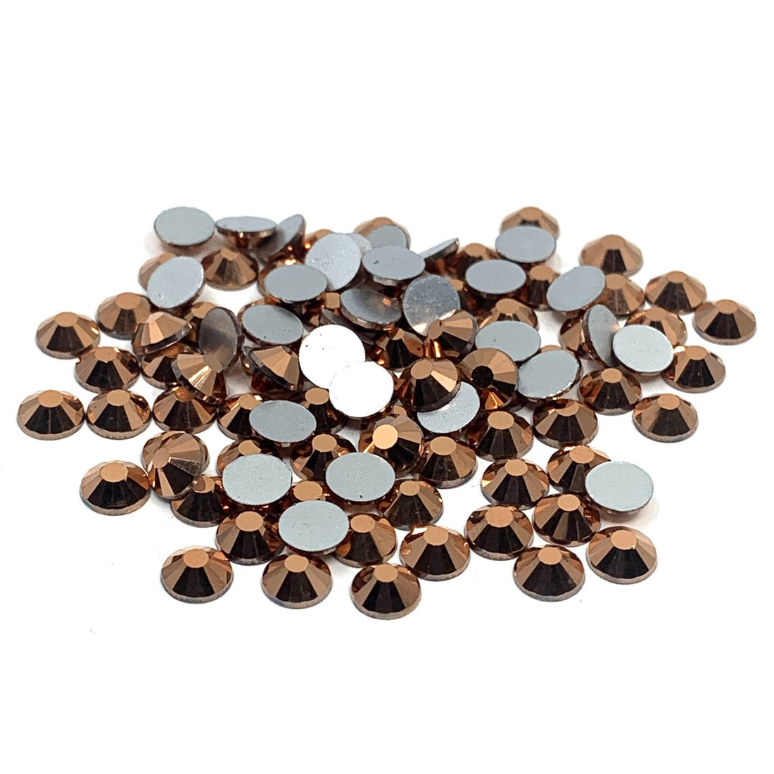 Non Hotfix Rose gold Rhinestones Glass flatbacks, ss20
