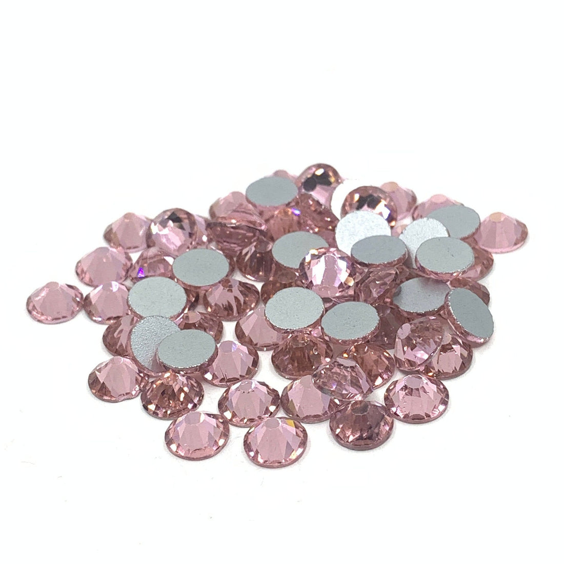 Non Hotfix Light Pink Rhinestone Flatbacks, ss20, ss30