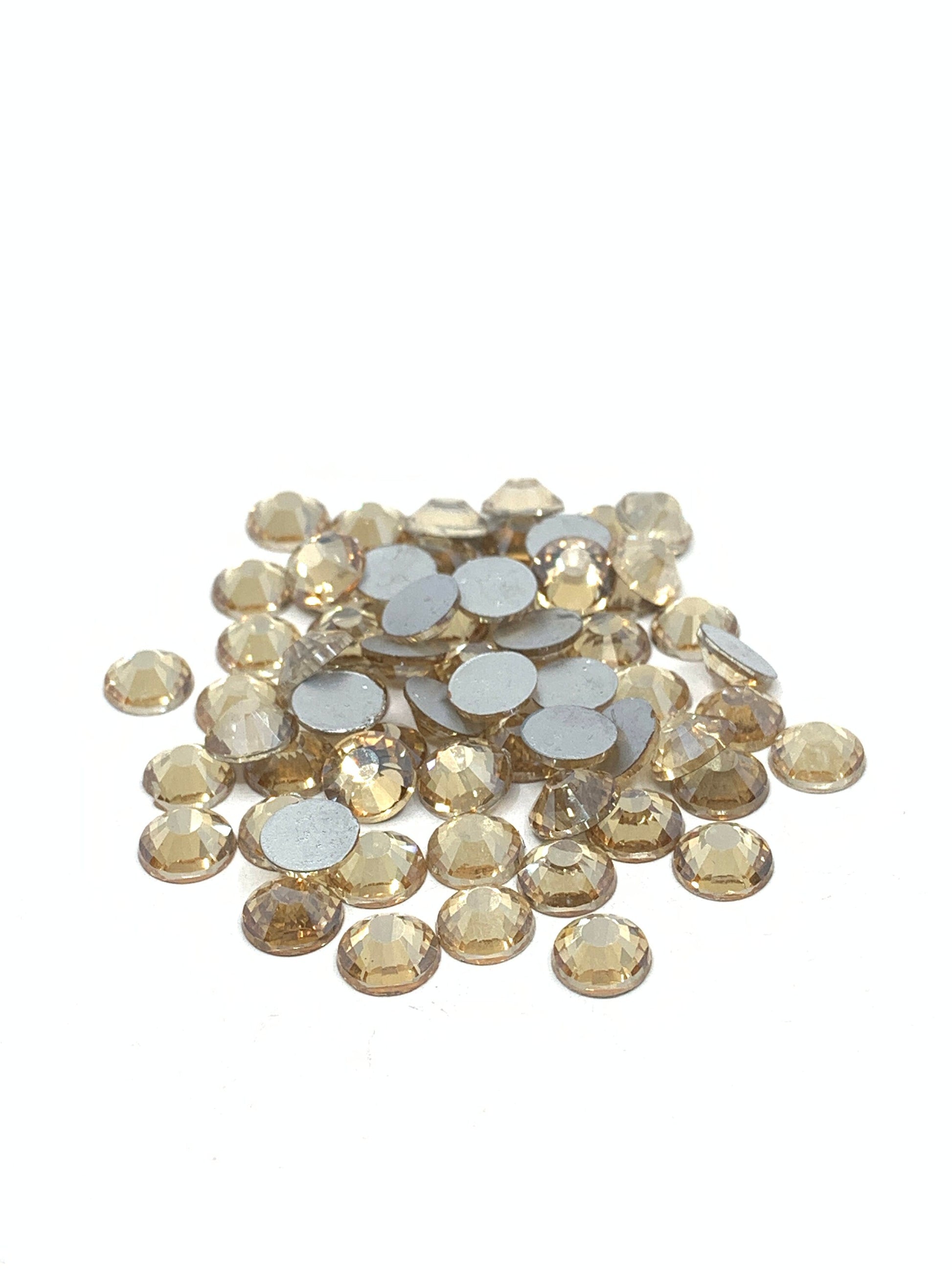 Non Hotfix Golden Shadow Rhinestone Flatbacks with foil back