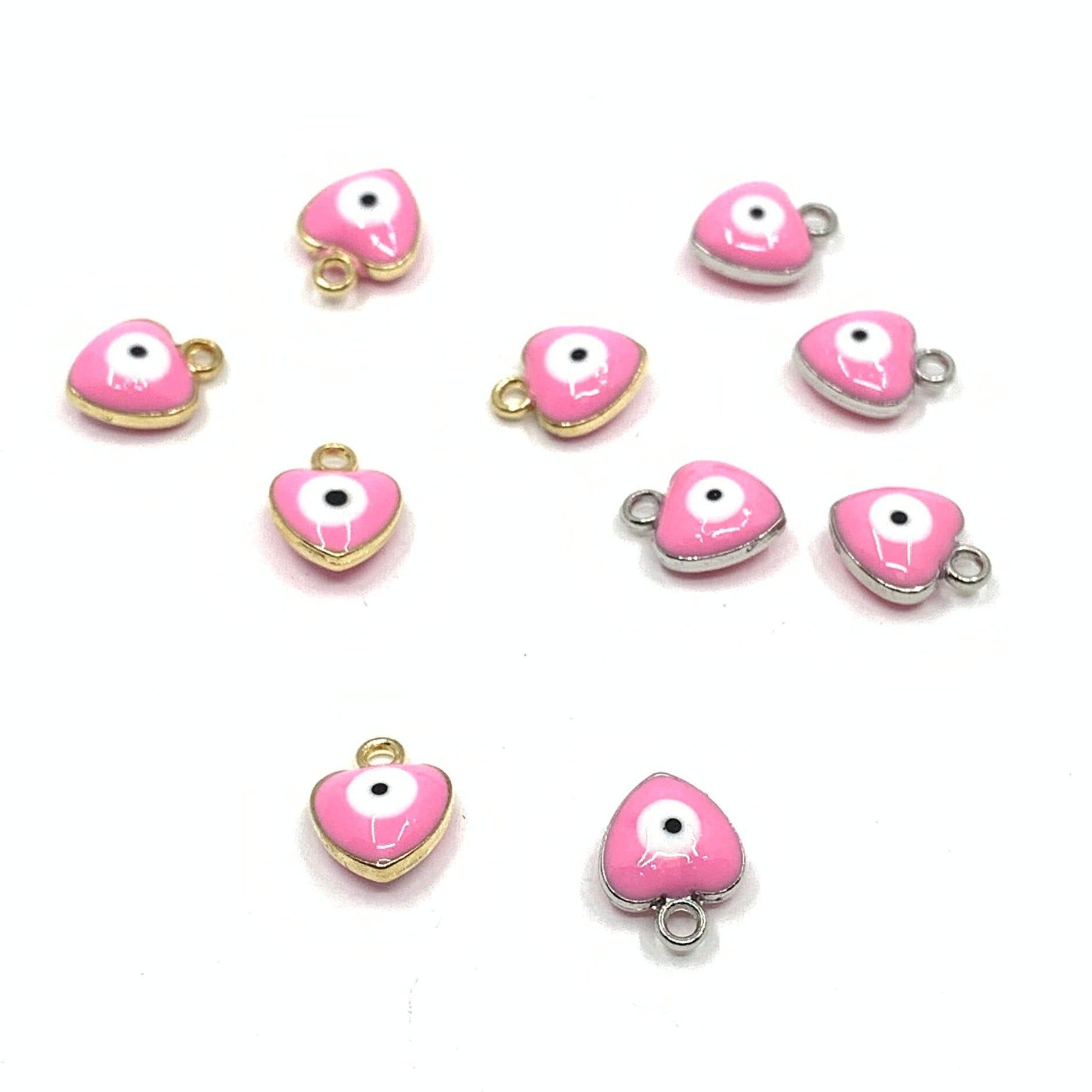 Heart Shape Pink Evil Eye Charm | Bellaire Wholesale