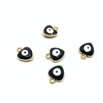 Black Evil eye charm, heart shape | Bellaire Wholesale
