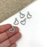 Stainless Steel Floating Heart Charm | Bellaire Wholesale
