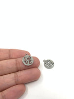 Love Paw Print Charm Shown on Hand for Size Reference