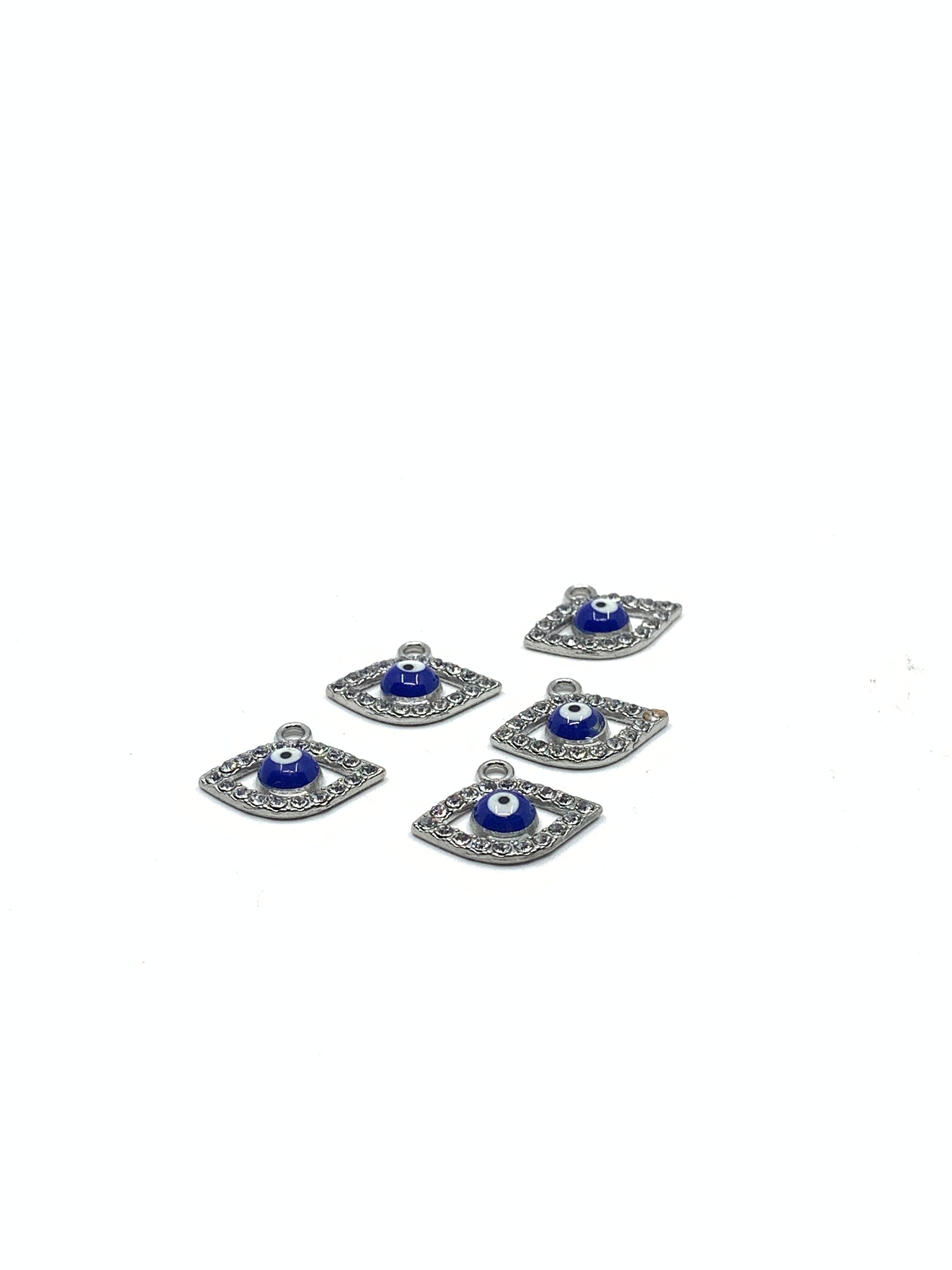 Alloy evil eye rhinestone charms