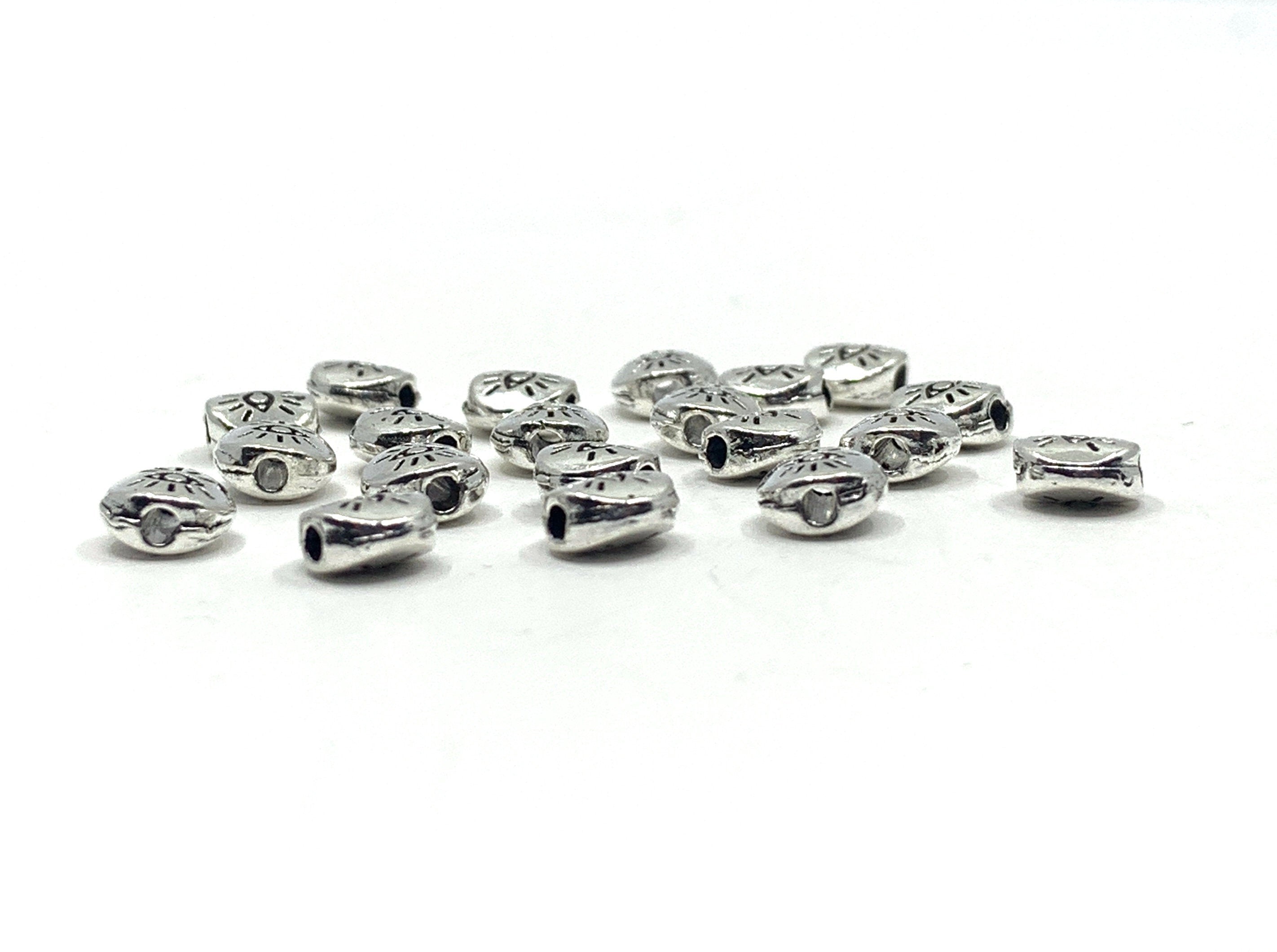 Camera angle showing Evil eye beads thickness