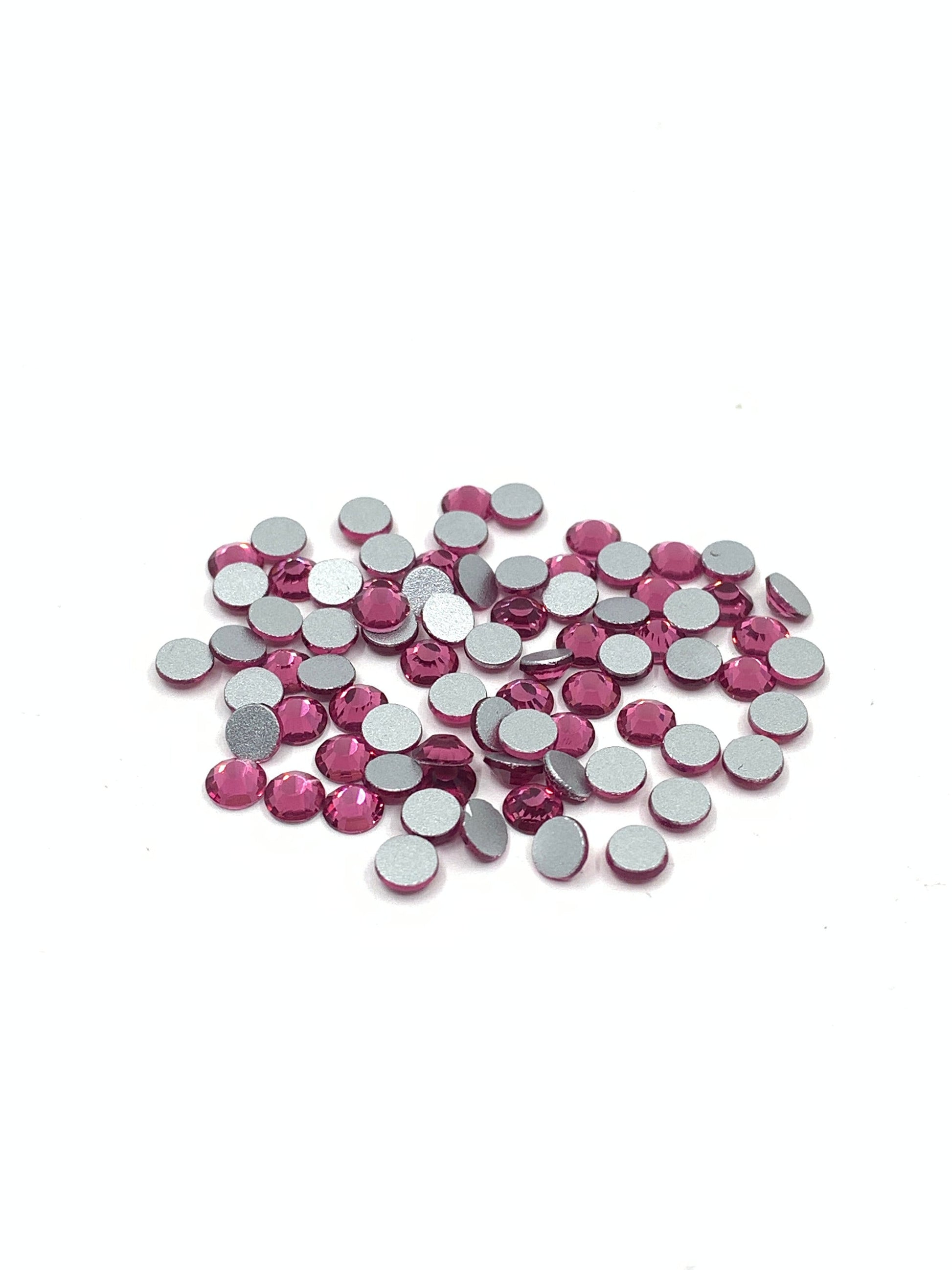 Fuchsia Rhinestone flatbacks ss34 with foil back