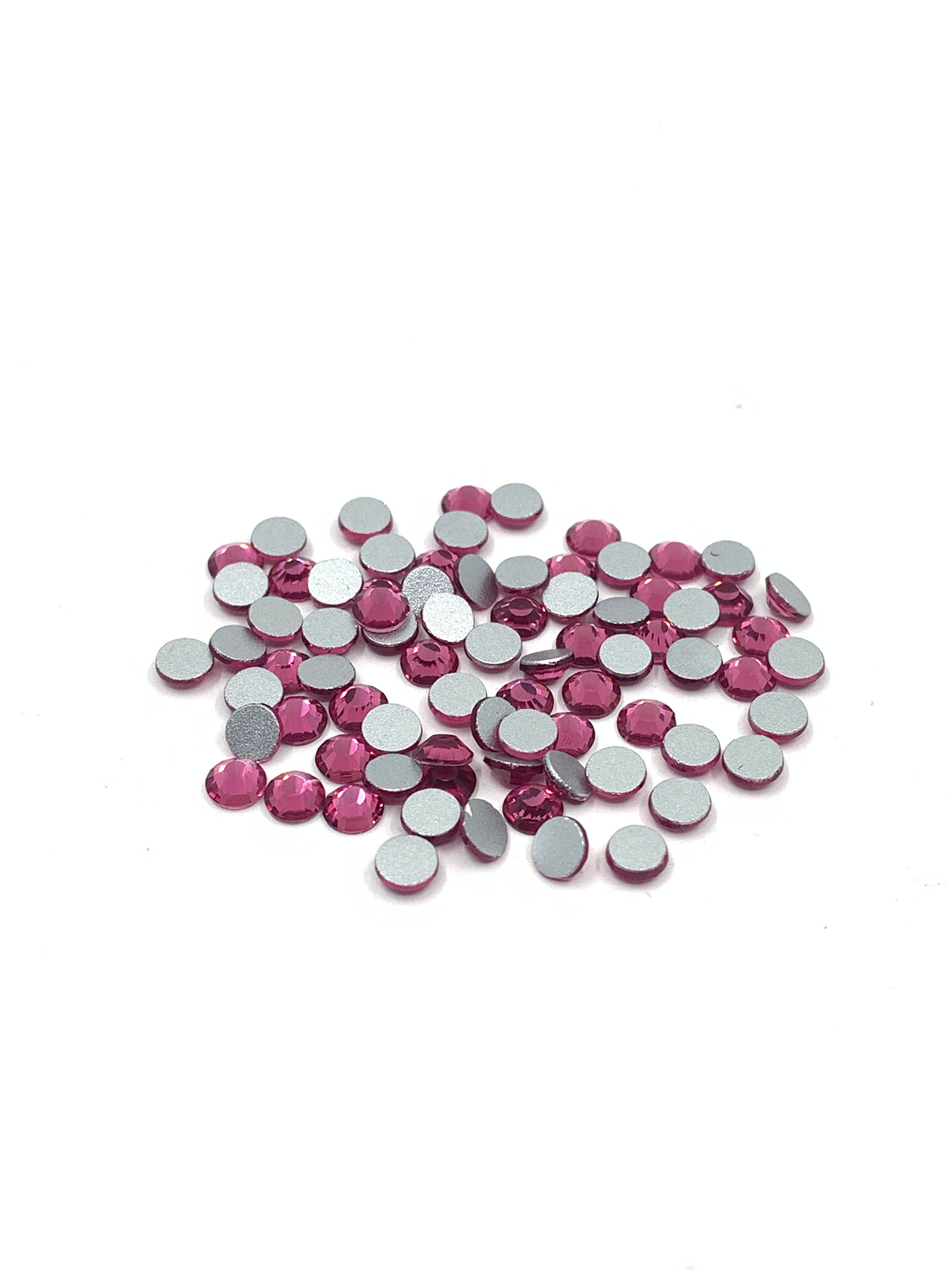 Fuchsia Rhinestone flatbacks ss34 with foil back