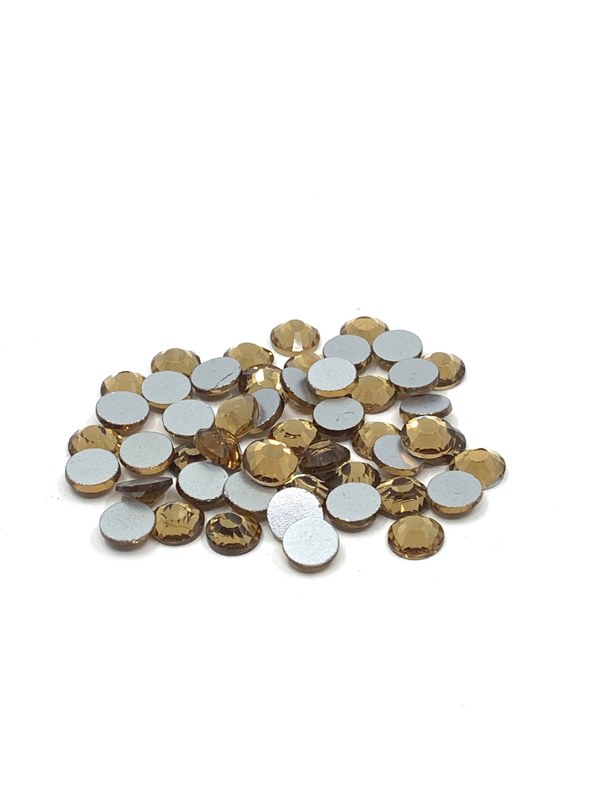 Non hotfix golden flatback rhinestones with foil back