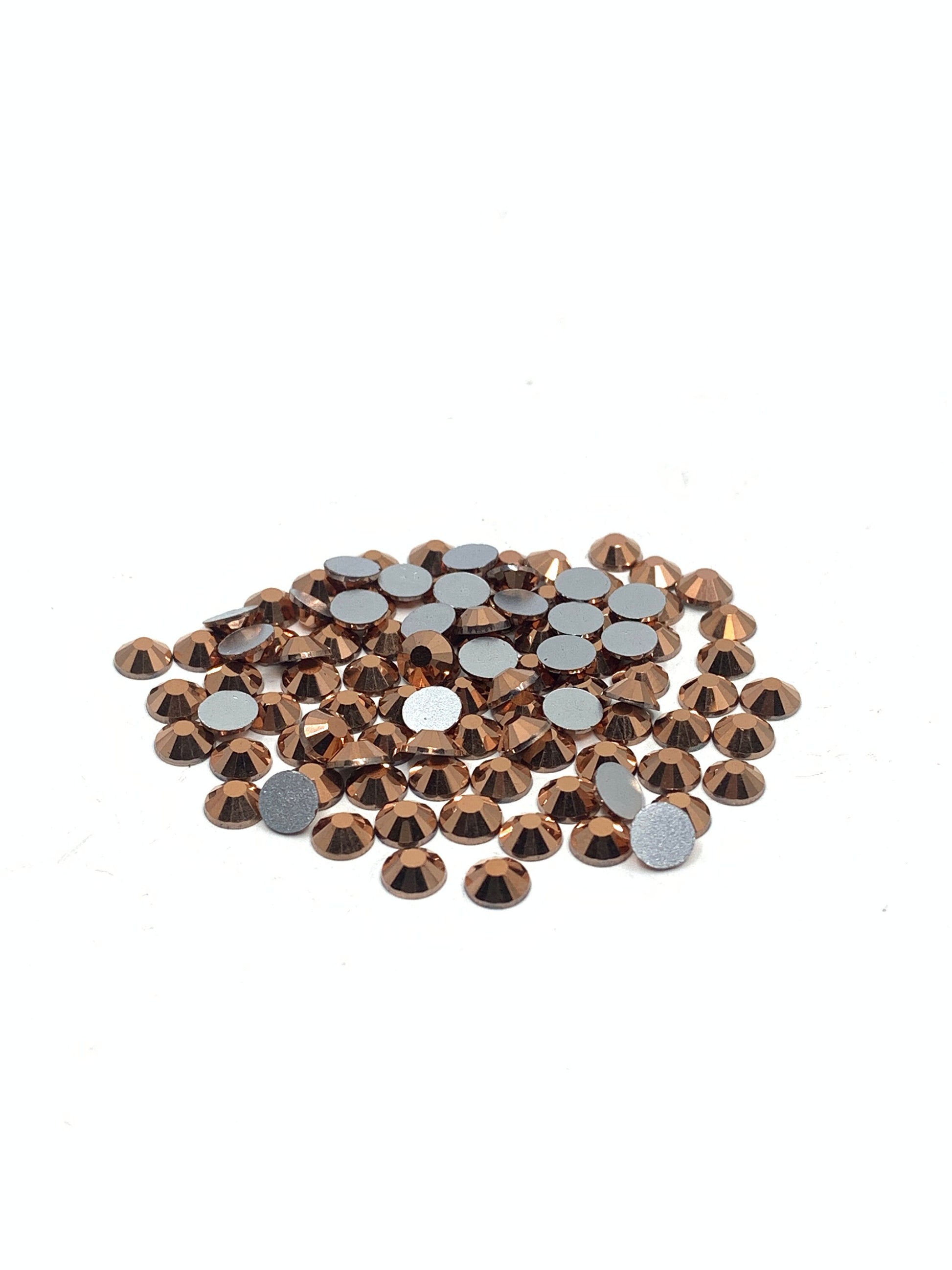 Non Hotfix Rose gold Rhinestones Glass flatbacks, ss20