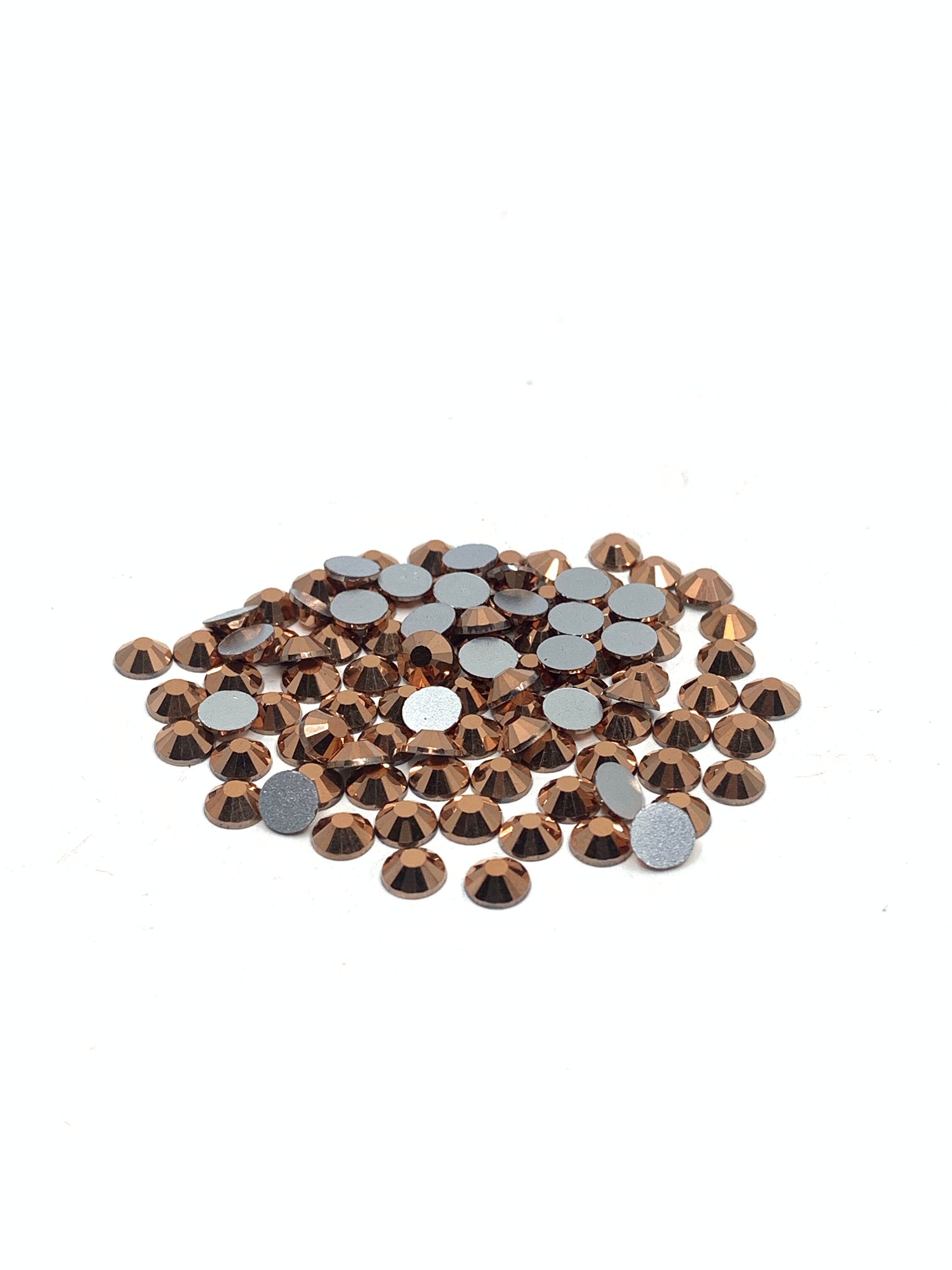 Non Hotfix Rose gold Rhinestones Glass flatbacks, ss20