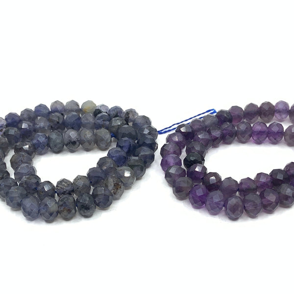 Faceted Amethyst, faceted lolite beads
