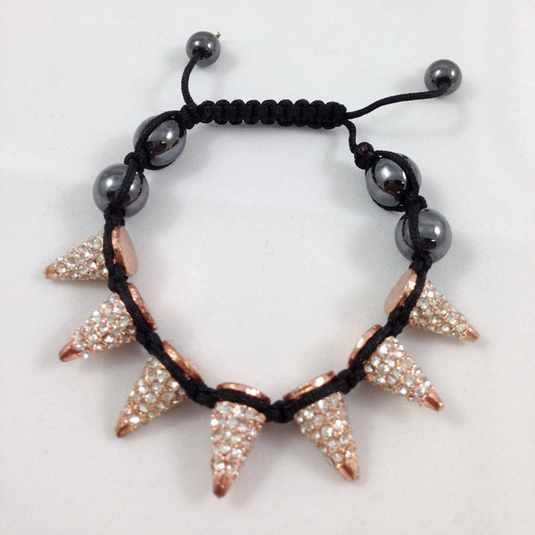 Spike Bracelet with Black Cord | Bellaire Wholesale