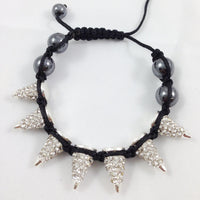 Spike Bracelet with Black Cord | Bellaire Wholesale