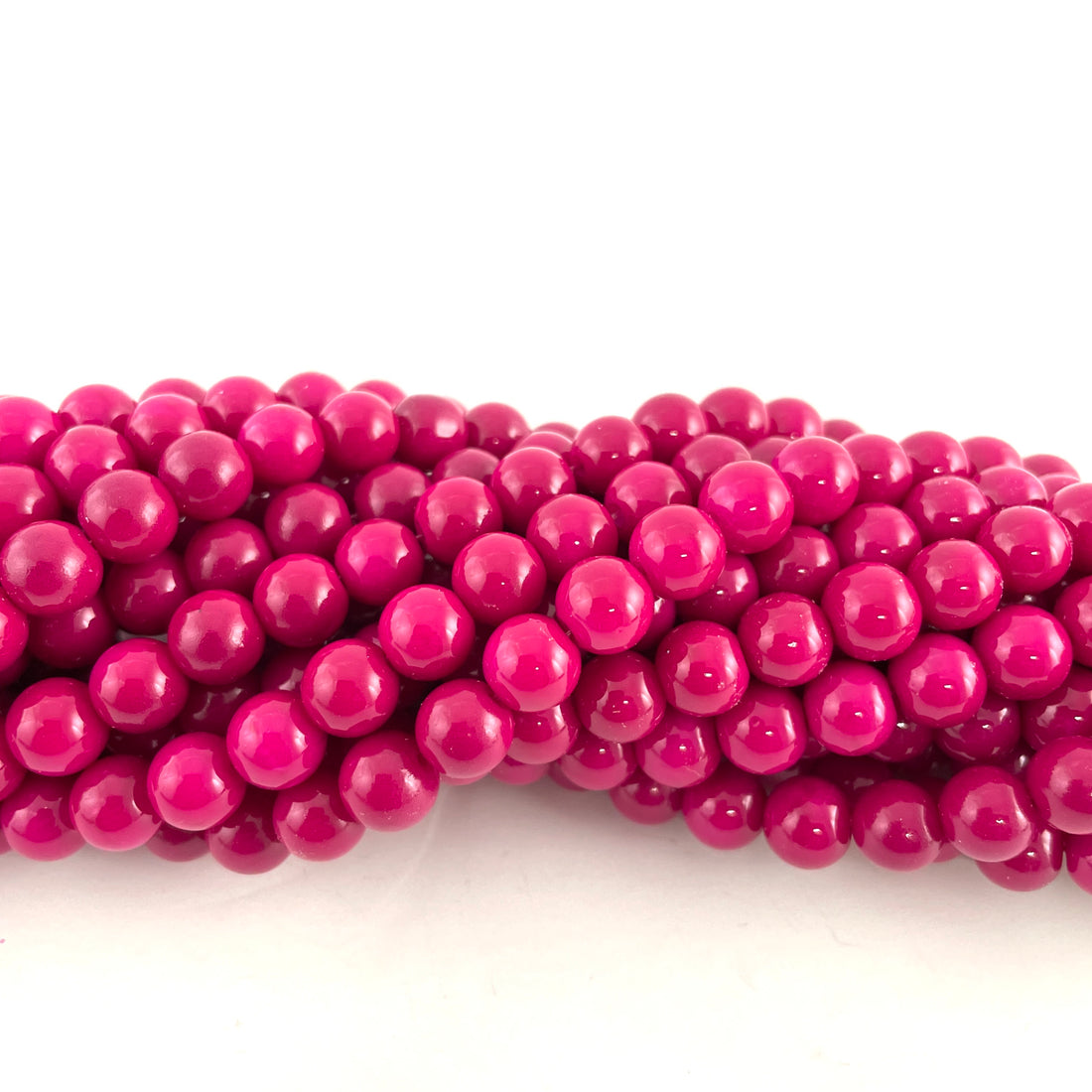 12mm Glass Pearl Bead, Solid Fuchsia | Bellaire Wholesale