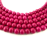 8mm Glass Pearl Bead, Solid Fuchsia | Bellaire Wholesale