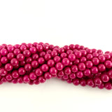 12mm Glass Pearl Bead, Solid Fuchsia | Bellaire Wholesale