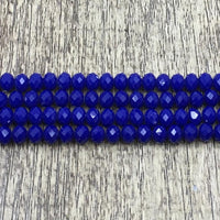 6mm Faceted Rondelle Metallic Blue Glass Bead | Bellaire Wholesale