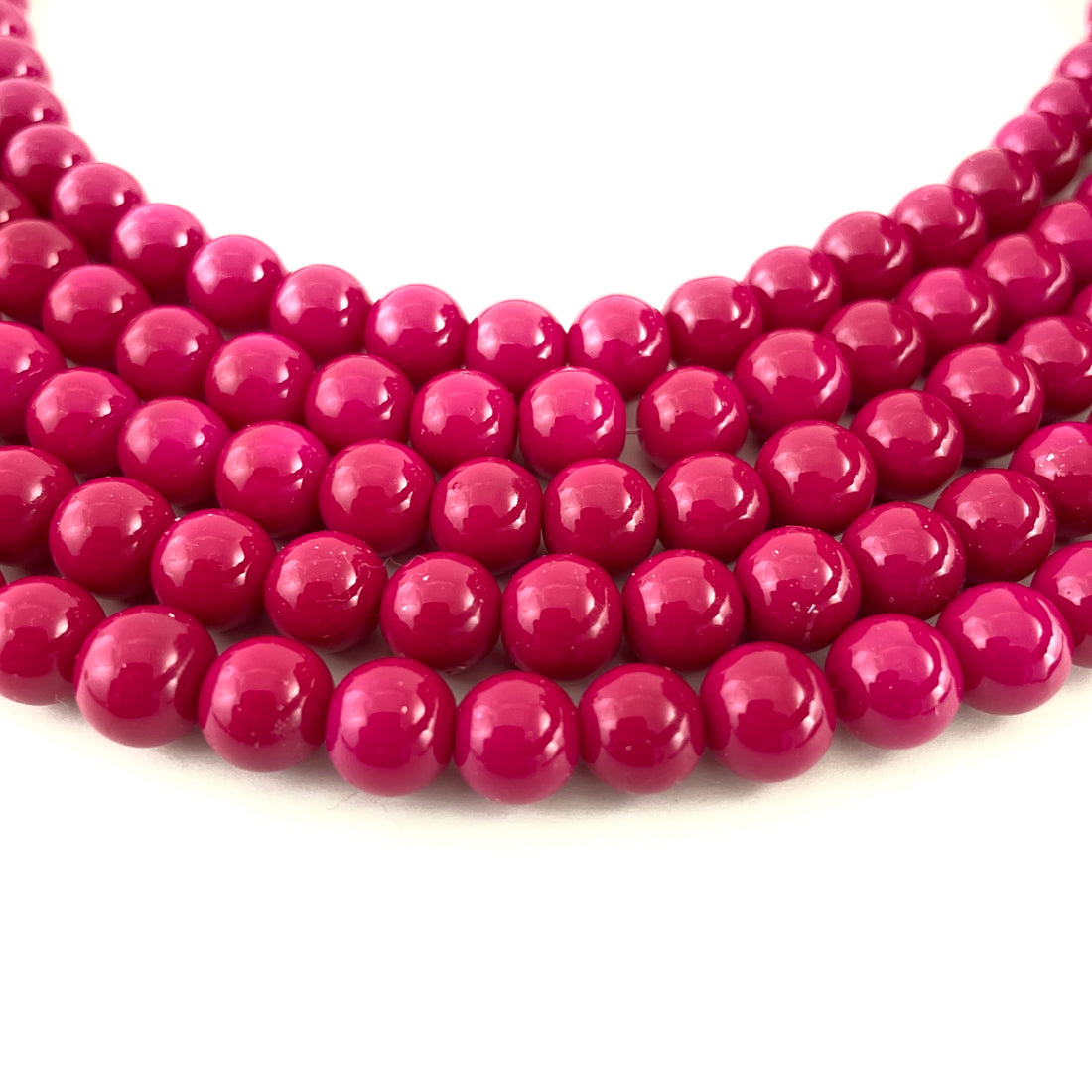 12mm Glass Pearl Bead, Solid Fuchsia | Bellaire Wholesale