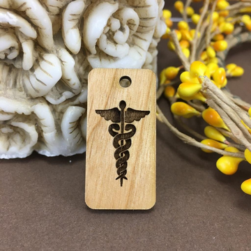 Yoga Symbol Laser Engraved Wood Charm | Bellaire Wholesale