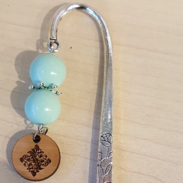 Wood Engraved Charm, Metal Bookmark Wood Charm | Bellaire Wholesale