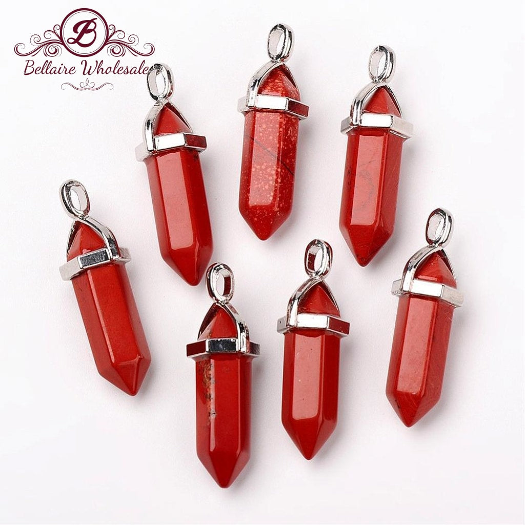 Natural Red Jasper Bullet Pendant | Bellaire Wholesale