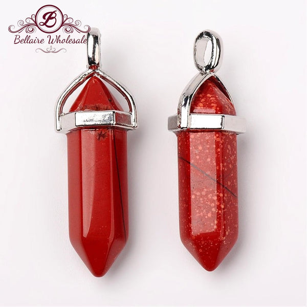 Natural Red Jasper Bullet Pendant | Bellaire Wholesale