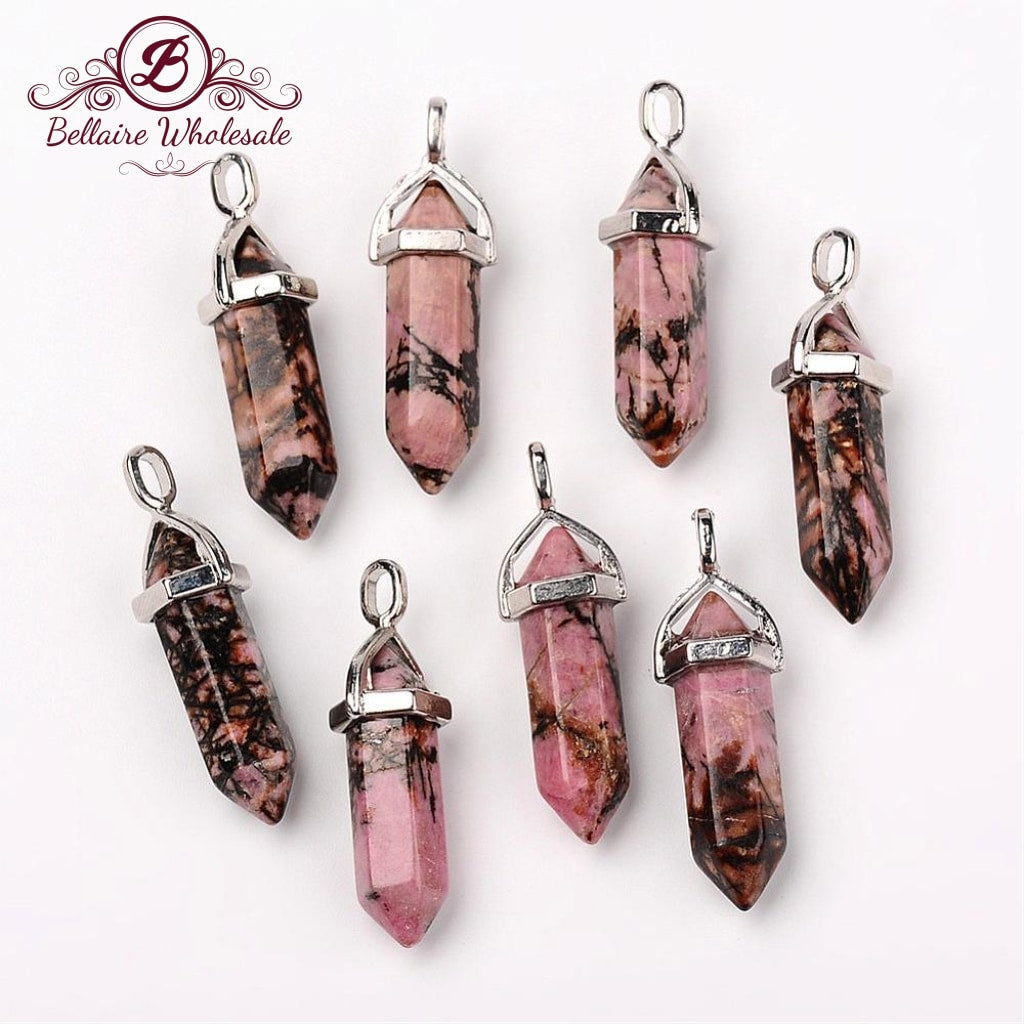 Natural Rhodonite Bullet Pendant | Bellaire Wholesale