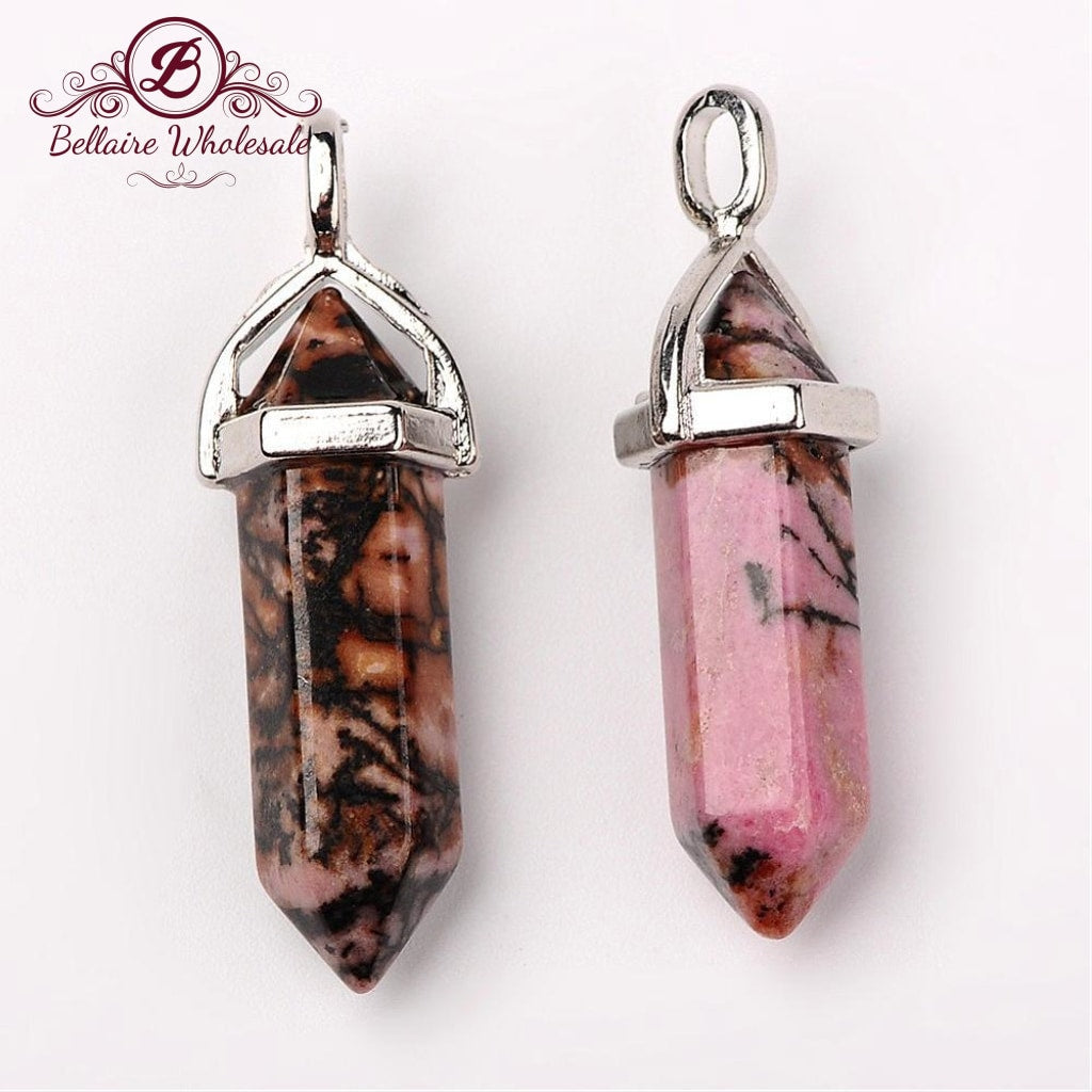 Natural Rhodonite Bullet Pendant | Bellaire Wholesale